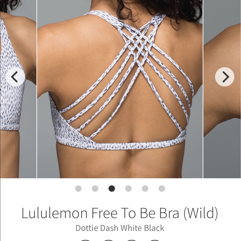 Lululemon free to be wild bra Dottie dash size 4